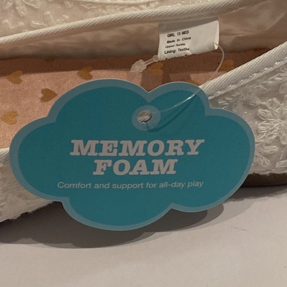 White sparkly toddler girls size 13 dress shoes nwt bow flowers - Picture 9 of 12